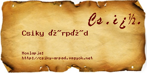 Csiky Árpád névjegykártya