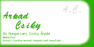 arpad csiky business card